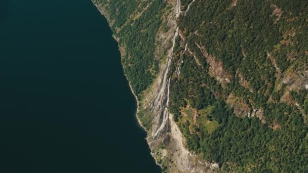 Verbazingwekkende Fjord Van Geiranger Noorwegen — Stockvideo