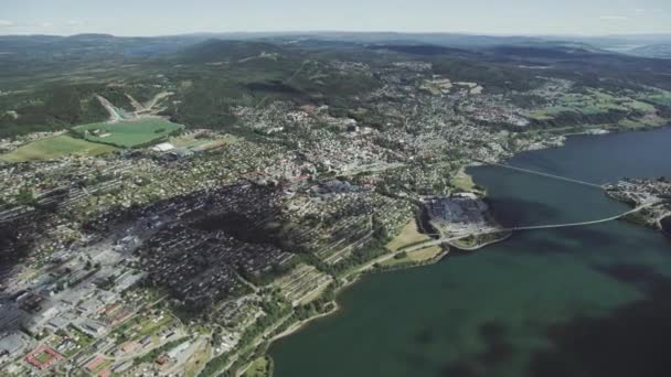 南ノルウェー都市リレハンメル — ストック動画