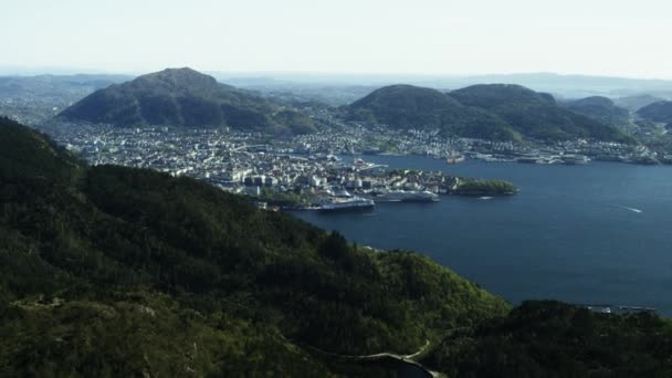 West Noorse Stad Bergen Hordaland — Stockvideo