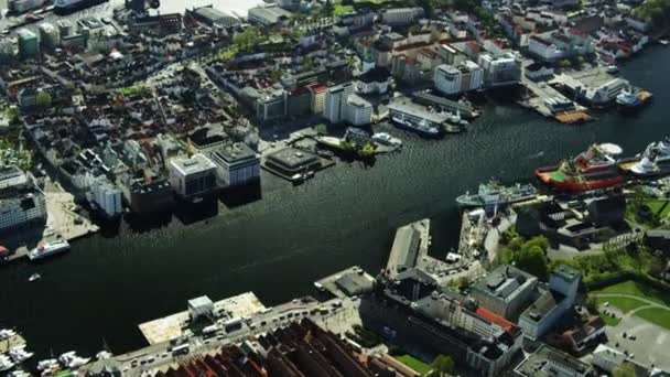 挪威西部城市卑尔根在 Hordaland — 图库视频影像