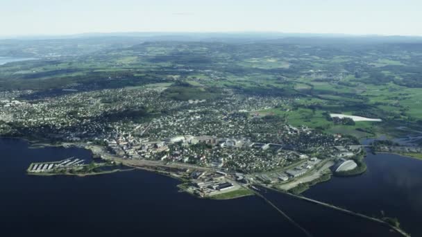 南ノルウェーの都市オップラン県でハーマル — ストック動画