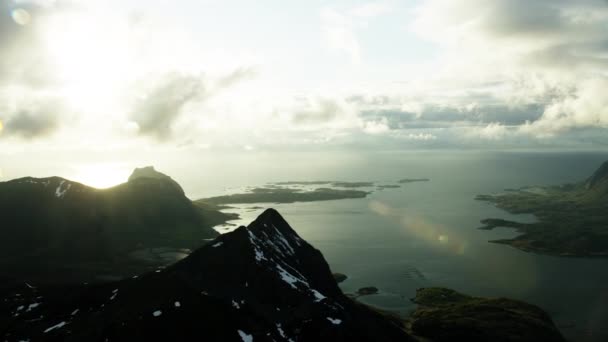 Die Gipfel Der Lofoten Arktischen Norden — Stockvideo