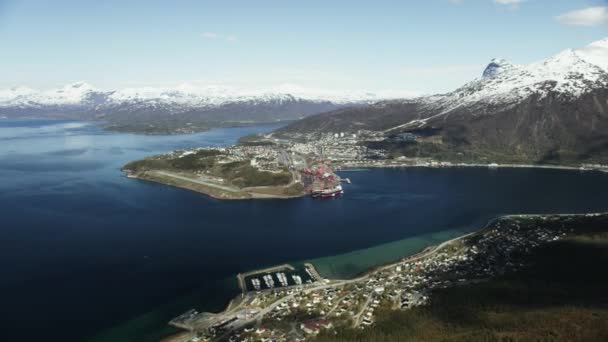 Norwegische Stadt Narvik Der Arktis — Stockvideo