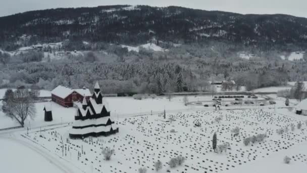 Хеддаль Ставе Церковь Норвегии — стоковое видео