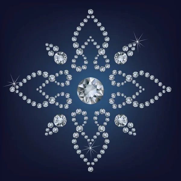 Płatek Śniegu Dużo Diamentów — Wektor stockowy
