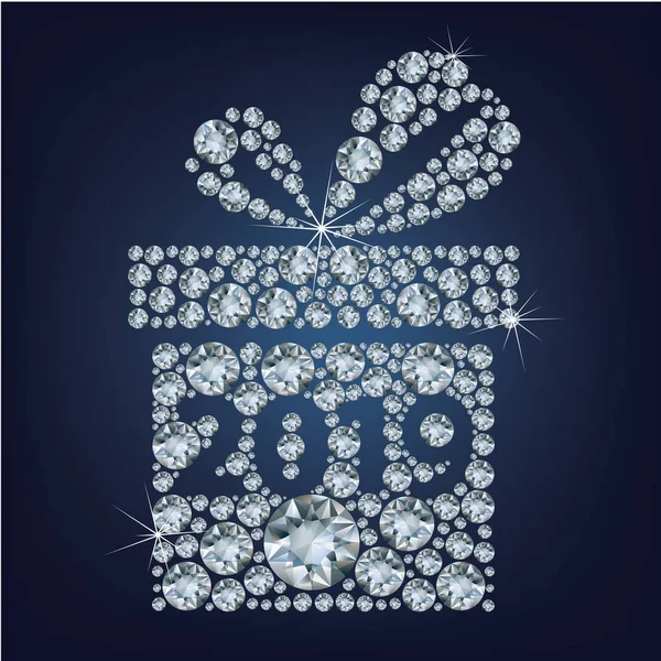 Regalo Presente Con 2019 Hace Montón Diamantes — Archivo Imágenes Vectoriales