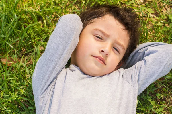 Portrait Boy Years Old Natural Background — Stock Photo, Image