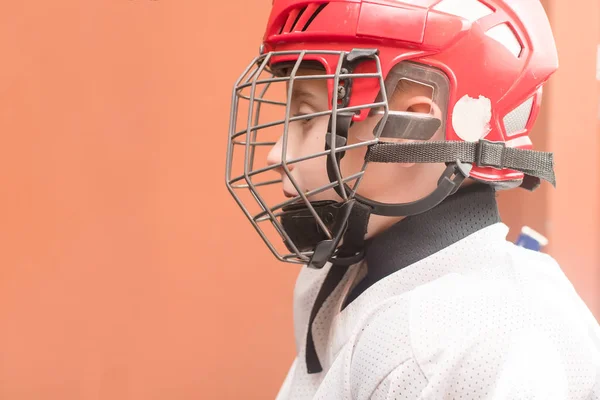Unga Hockeyspelare Uniform Utbildning — Stockfoto