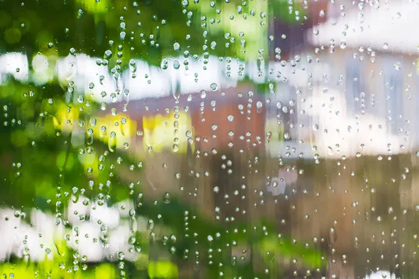 Gotas Fluido Limpeza Vidro Janela — Fotografia de Stock