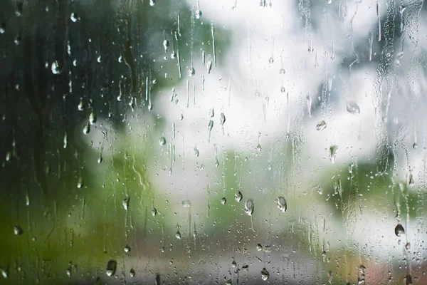 Regen Druppels Ruit Zomer — Stockfoto