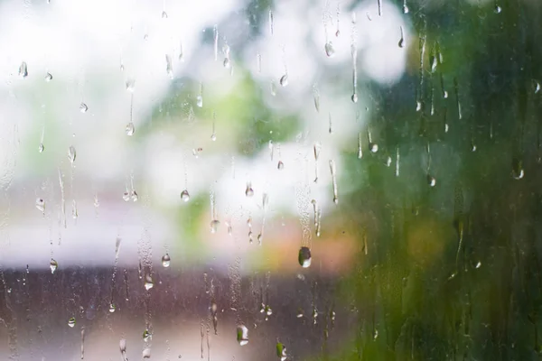 Regen Druppels Ruit Zomer — Stockfoto