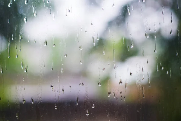 Regen Druppels Ruit Zomer — Stockfoto