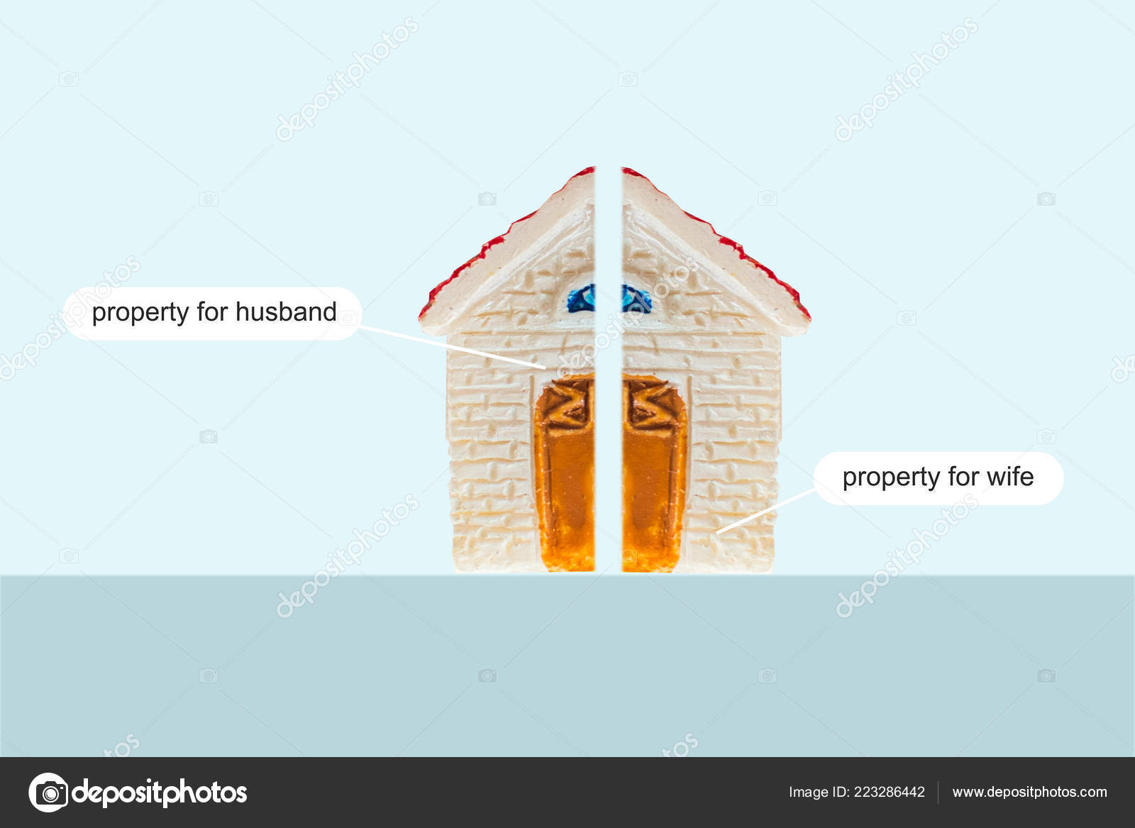 Concept Division Property House Divided Halves Stock Photo by ©mariis