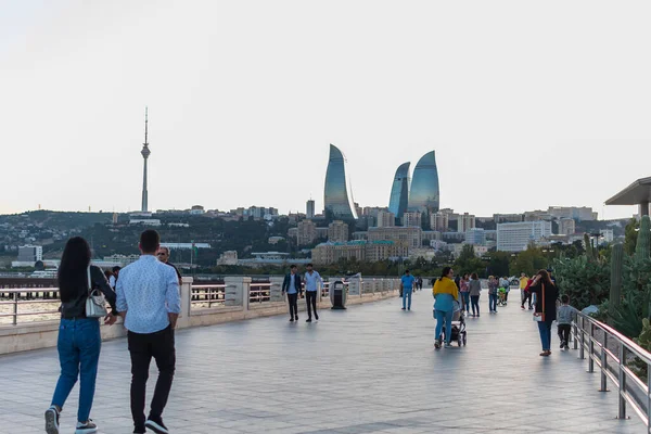 Сентябрь 2019 Года Азербайджан Баку Прибрежный Бульвар — стоковое фото