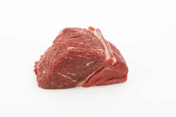 Rohes Kochendes Fleisch Rindfleisch Vor Weißem Hintergrund — Stockfoto