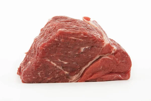 Rohes Kochendes Fleisch Rindfleisch Vor Weißem Hintergrund — Stockfoto