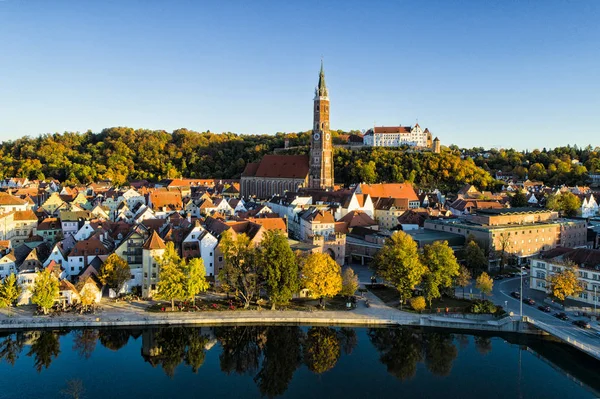 Landshut cityscape, dolní Bavorsko, Německo — Stock fotografie
