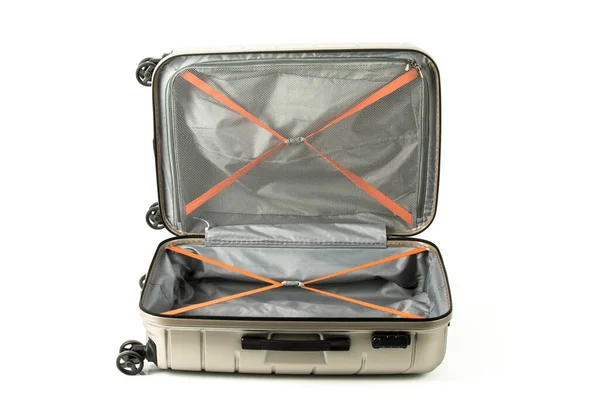 スーツケース白い背景を持つトロリー — ストック写真