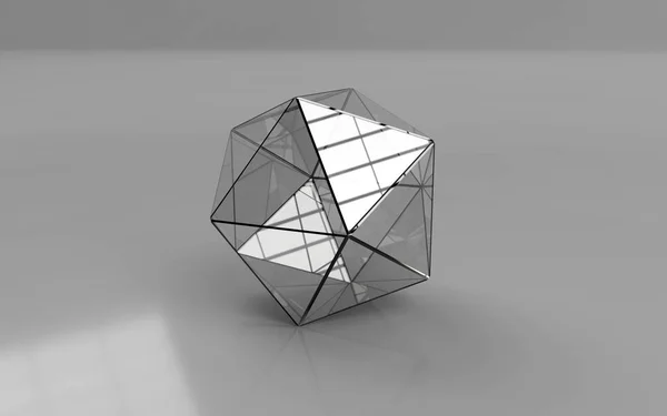 Icosahedron 放在灰色背景上 — 图库照片