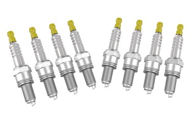 Beyaz arka plan üzerinde birkaç Buji. 3D render.