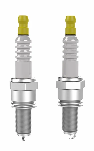 Several Spark Plugs White Background Rendering — Stock Photo, Image