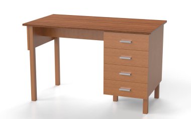 Ofis mobilya: çekmeceli rahat tablo. 3D render.