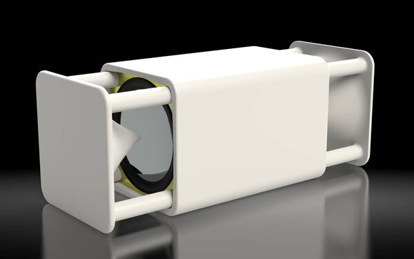 New concept of portable speaker. 3D rendering/
