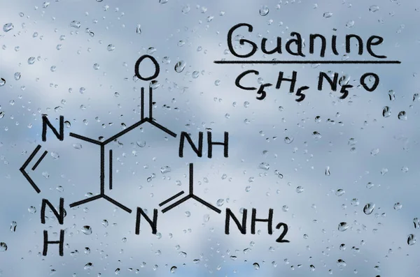 Структурна Модель Гуаніну Склі Краплями Дощу — стокове фото