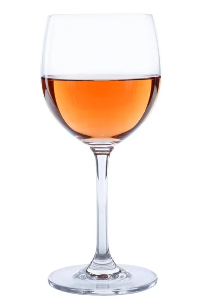 Rose Wine Glass Alcohol Isolated White Background — Stock Photo, Image