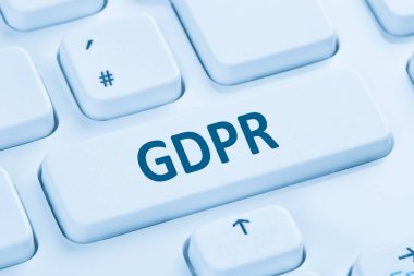 Gdpr genel veri koruma yönetmeliği AB Avrupa Birliği Web siteleri Internet mavi bilgisayar klavye simgesi