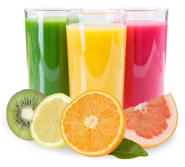 Juice Smoothie Fruit Fruits Smoothies Isolated White Background — Stock Photo, Image