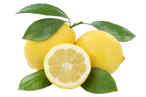 Frutti Limone Isolati Fondo Bianco — Foto Stock