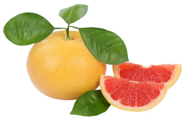 Grapefruitfrucht Isoliert Auf Weißem Hintergrund — Stockfoto