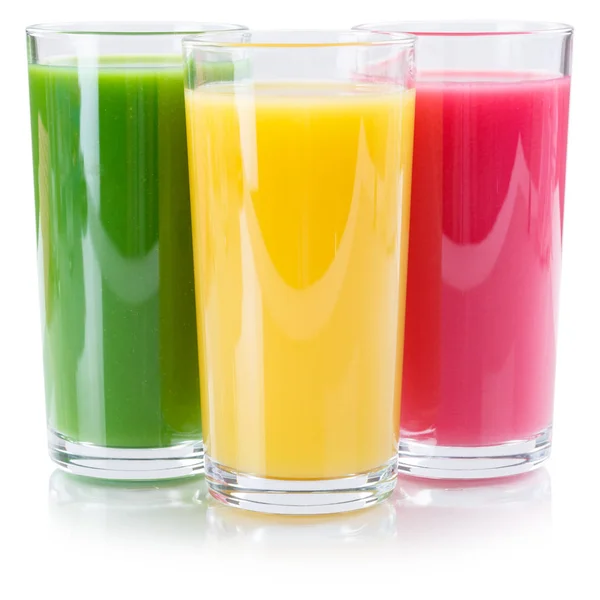 Smoothies Jus Fruits Orange Isolé Sur Fond Blanc — Photo