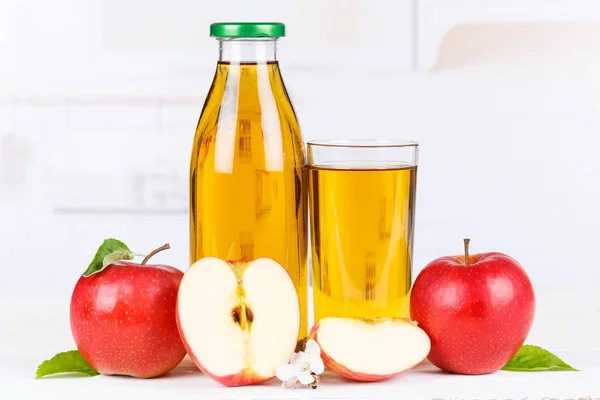 Apple Juice Apples Fruit Fruits Bottle Copyspace Copy Space — Stock Photo, Image