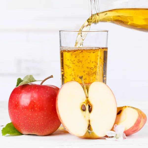 Apple Juice Pouring Pour Apples Fruit Fruits Square Squared — Stock Photo, Image