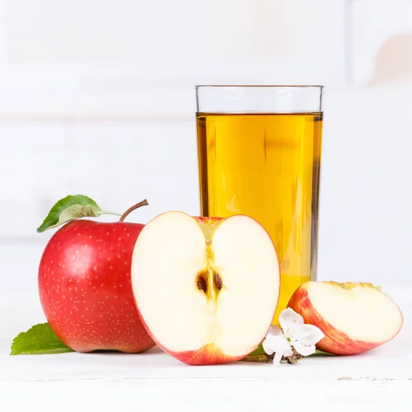 Apple Juice Fruit Apples Drink Square Glass Beverage — Stock Photo, Image