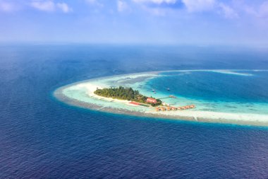Ada Maldivler tatil cennet deniz boşaltmak Maayafushi Resort havadan fotoğraf turizm