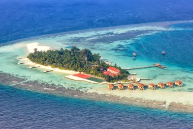 Island Maldives vacation paradise sea Maayafushi Resort aerial photo tourism clipart