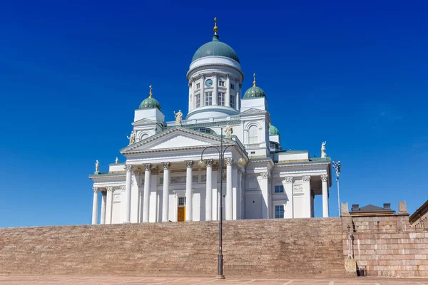 赫尔辛基芬兰教会大教堂 Tuomiokirkko Copyspace 旅游旅行旅游 — 图库照片