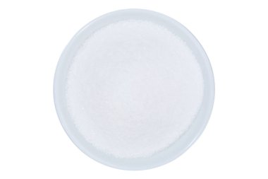 Beyaz bir arka plan üzerinde izole kase yukarıda şeker