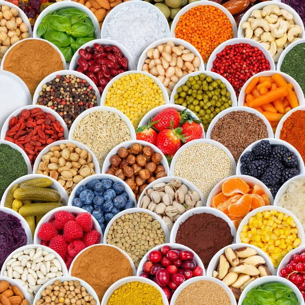 Meyve ve sebze baharat malzemeleri kare çilek meyve yukarıda arka plan