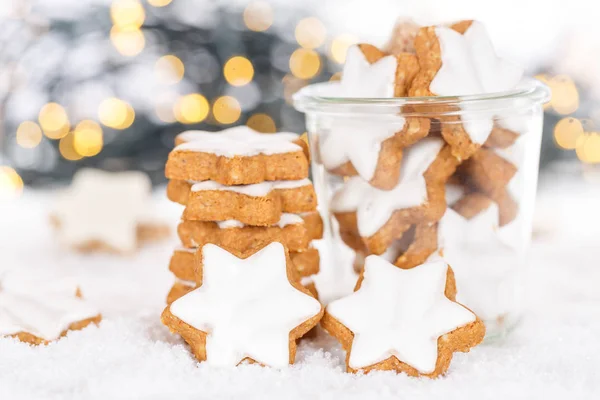 Karácsonyi Cookie Fahéj Sütés Pékség Tél — Stock Fotó