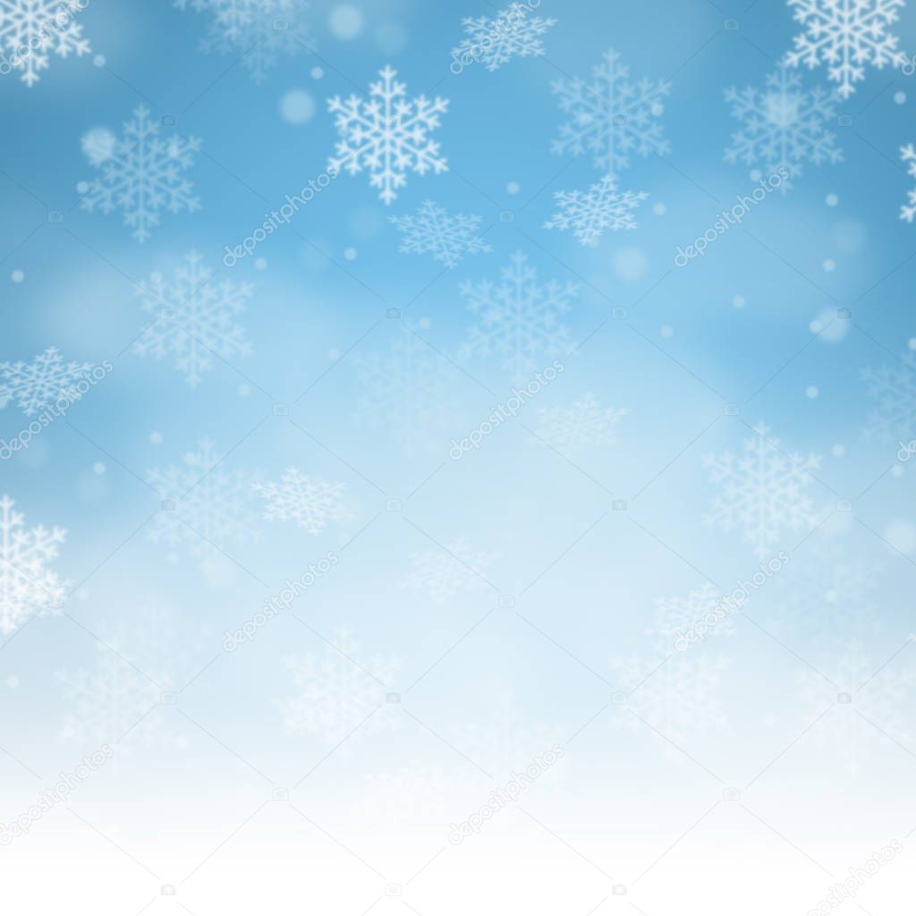 Christmas background card pattern snow snowflakes square copyspace copy space snowing