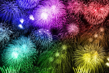 New Year's Eve havai fişek renkli yıl yıl havai fişek arka arka plan