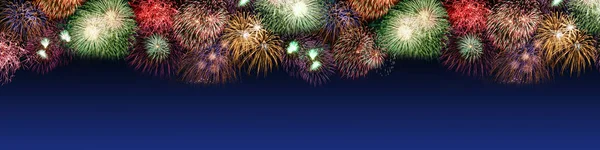 New Year Eve Tűzijáték Nagy Copyspace Másol Helyet Banner Évben — Stock Fotó