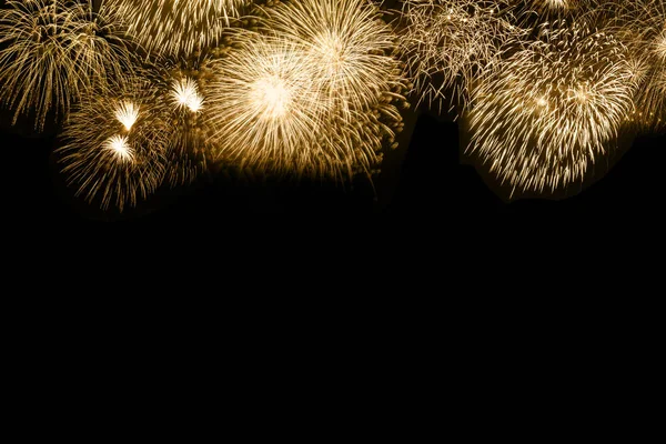 Capodanno Fuochi Artificio Oro Dorato Sfondo Copyspace Copiare Spazio Anni — Foto Stock