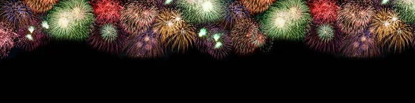 New Year Eve Fireworks Background Large Copyspace Copy Space Banner — Stock Photo, Image