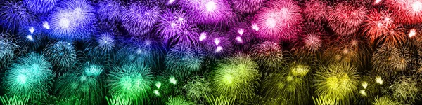 Capodanno Fuochi Artificio Sfondo Grande Banner Colorato Anni Anno Sfondi — Foto Stock