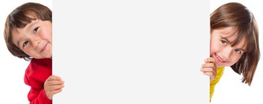 Çocuk çocuk genç kız erkek copyspace pazarlama reklam reklam boş